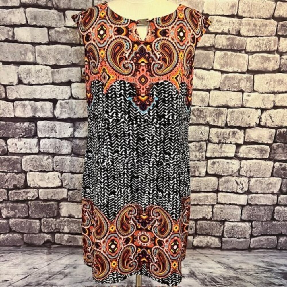 ILE New York Multicolored Sleeveless Dress Size 16